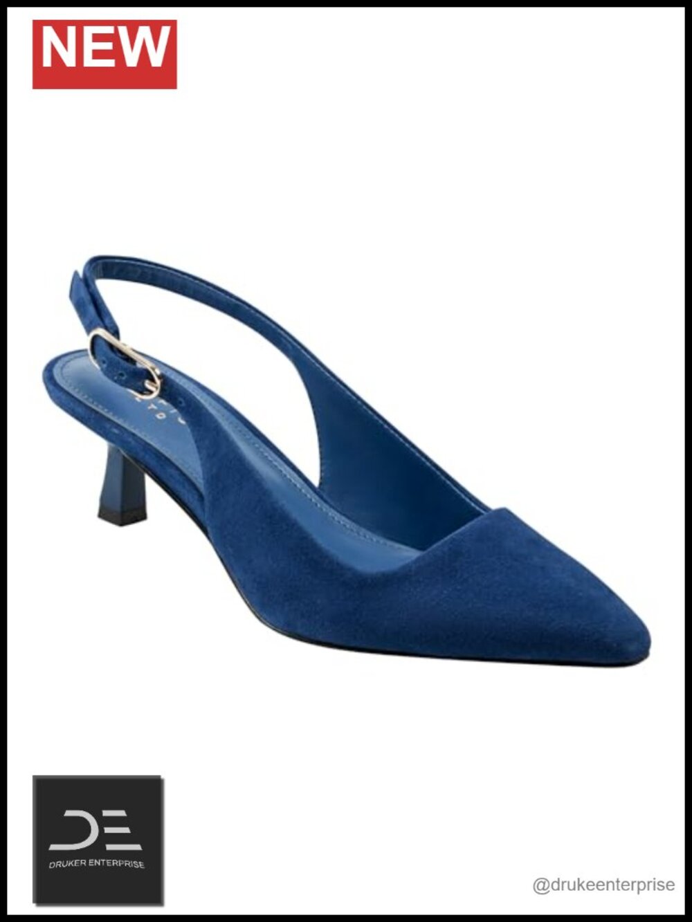 Suede Slingback Kitten Heel Pumps Pointed Toe